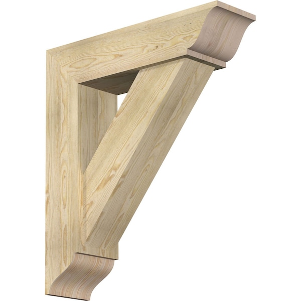 Ekena Millwork Traditional Traditional Rough Sawn Bracket w/ Offset Brace, Douglas Fir, 8"W x 30"D x 34"H BKT0806X30X34TRA01RDF - main
